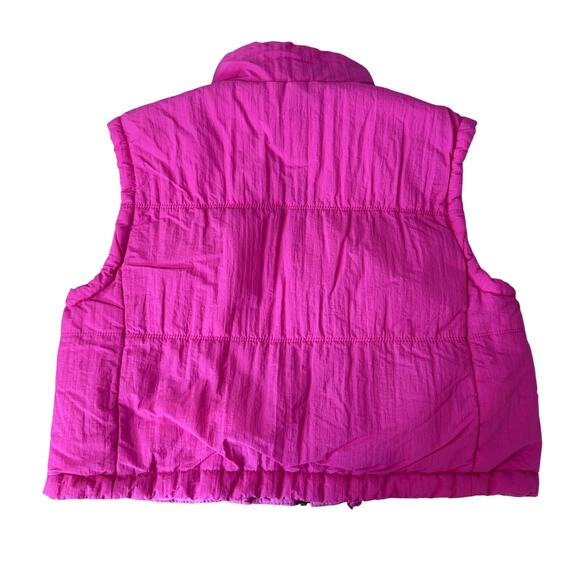 Thread & Supply Hot Pink Cropped Puffer Vest Women's Size Medium - Picture 3 of 4